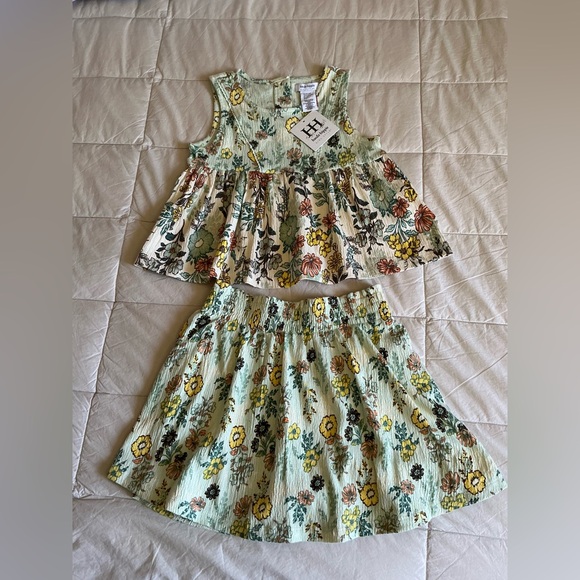 Haute Hippie Dresses | Haute Hippie Kids Floral Dress Set In Green And Yellow | Color: Green/Yellow | Size: 7-8 | Marizul's Closet